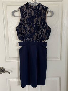 Speechless Navy Blue Bodycon Cut Out Dress size 3